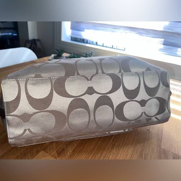 Coach signature large sateen and leather book tote bag - Picture 7 of 16